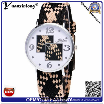 Yxl-205 Benutzerdefinierte Marke Vogue Quarz Genfer Stil Frauen Woven Gürtel Uhren Charming Fashion Damenuhr